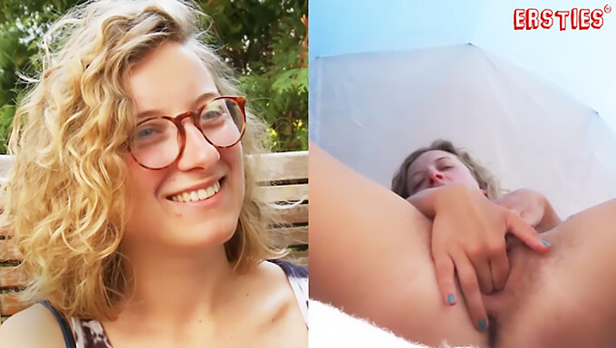 Manu, A Frenchwoman With Small Breasts And Glasses, Indulges In Self-Pleasure In A Tent