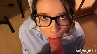 British Geek Sucks Cock And Takes Facial (18+)