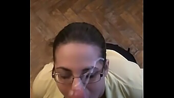 Glasses Cumming: A Nerdy Teen Gets Blowjob And Cums