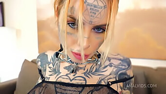 Russian Tattooed Whore Gets Rough And Deep Throated